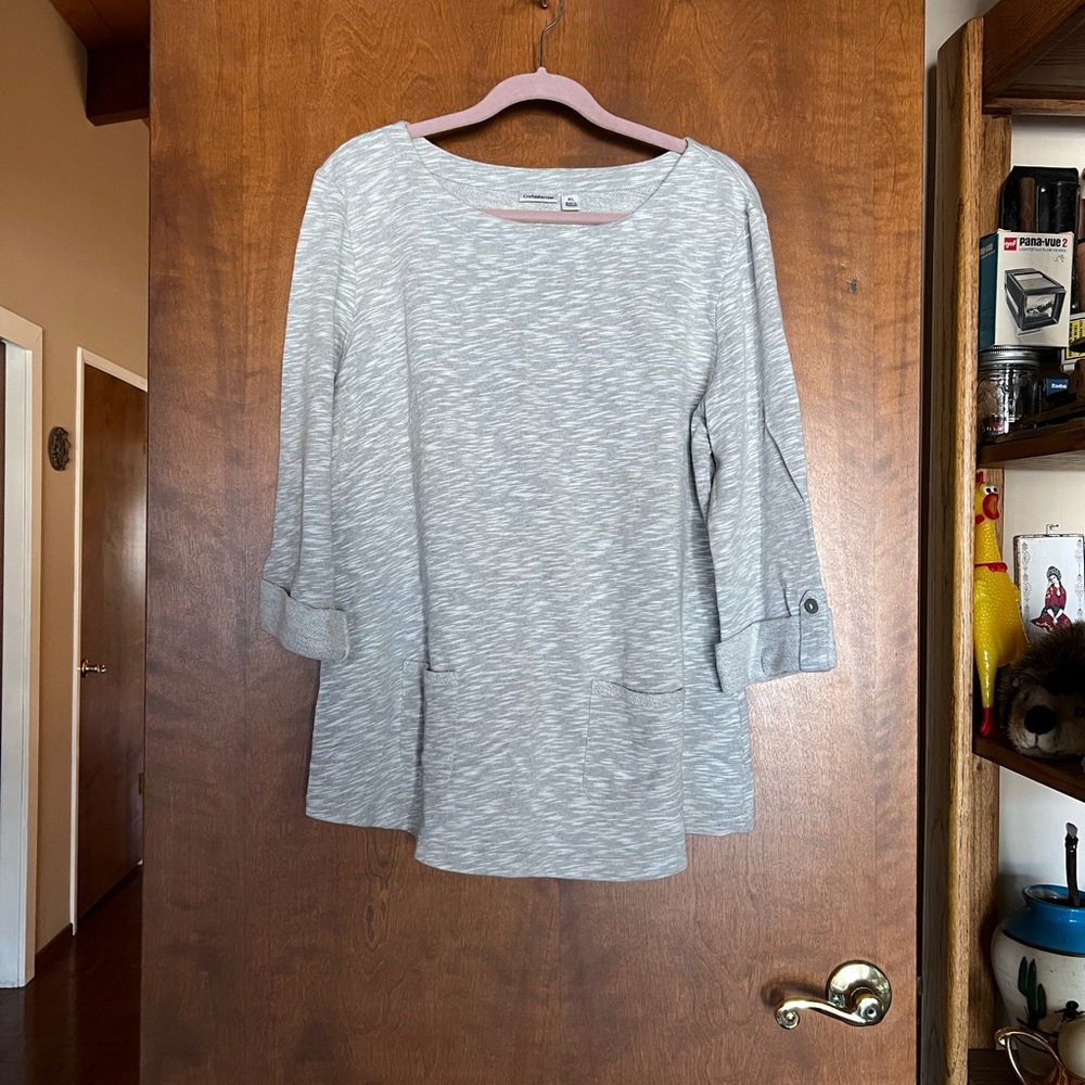 Croft & Barrow Light Gray Women's Sweatshirt